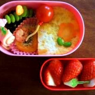 幼稚園年少さんでも食べやすい、そぼろ弁当。